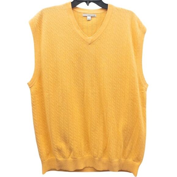 Cutter & Buck Men's Size XL V-Neck Cotton Light Orange  Sweater Vest - Picture 1 of 4